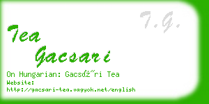 tea gacsari business card
